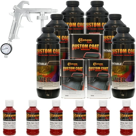 Bed Liner CUSTOM COAT BLOOD RED 6-L Urethane Spray-On Truck Kit w/ Spray