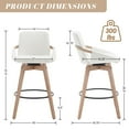 thumbnail image 5 of Dayalane Modern Swivel Counter Stools Set of 4, 26" Upholstered Bar Stools with Backrest for Kitchen Island, Mid Century Counter Height Barstools with Wood Legs for Home Bar Dining Room Bistro, White, 5 of 9