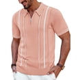 thumbnail image 1 of Polo PJ PAUL JONES con cremallera a rayas vintage para hombre, 1 of 5