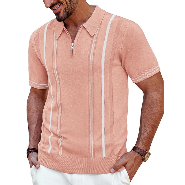 Polo PJ PAUL JONES con cremallera a rayas vintage para hombre