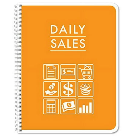 BookFactory Daily Sales Log Book/Notebook/Small Business Sales Log Book/Sales Summary Register - Wire-O, 100 Pages, 8.5" x 11" (Bus-100-7CW-PP-(DailySales)-BX)