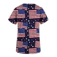 thumbnail image 5 of Wycnly Womens Summer Tops Short Sleeve V-Neck US Flag Print T Shirts Independence Day Pocket Nurse's Shirts 4th July Uniform Tunic Blouses Red l, 5 of 5