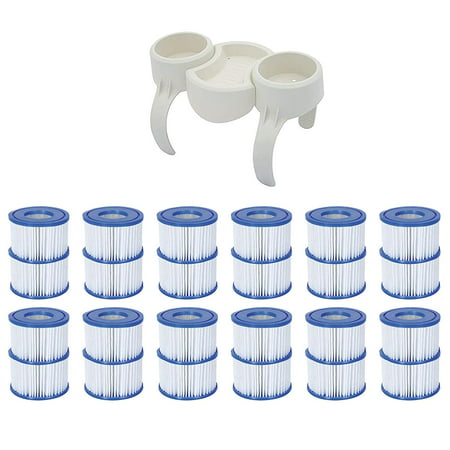 Plastic SaluSpa Drinks Holder and Snack Tray & Type VI Filters (24 Pack) (Best Way To Cut Plastic Roofing)
