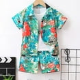 thumbnail image 6 of WOYY Toddler Boys Hawaii Beach Outfits Short Sleeve Button Shirt & Shorts Set, Sizes 3-10, 6 of 6