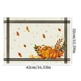 thumbnail image 4 of Costeam Pumpkins Fall Placemats Set of 4, Autumn Maple Leaves Thanksgiving Kitchen Dinning Table Mats Washable Place Mats for Indoor Outdoor Home Decor 32*42cm, 4 of 5
