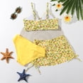 thumbnail image 4 of Popvcly 8-12T Big Girl's 3 Piece Swimsuits Printed Bikini Bathing Suit with Cover Up UPF 50+, 4 of 11