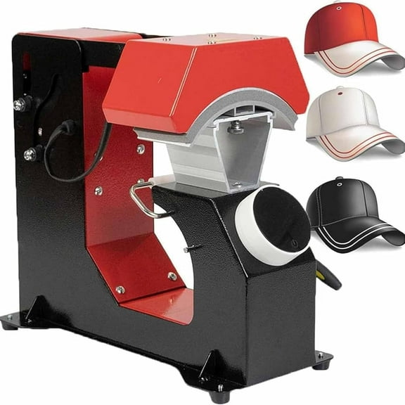 Hat Heat Press, Automatic Hat Heat Press Machine, Hat Sublimation Printing Machine with 3pcs Interchangeable Platens and Digital LCD Timer, Temperature Control, for Peaked Caps