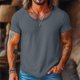 thumbnail image 5 of M Y M Camisa sin Mangas Color Sólido Clásico Ropa Deportiva Casual para Cualquier Temporada Camisas de Lino de los Hombres, 5 of 6