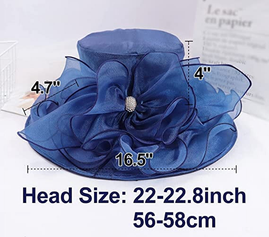 2758 Women’s Organza Church Tea Party Wedding Fascinator Hat Uv-anti Wide Womens Organza Church Fascinator Bridal Tea Party Wedding  main image 2