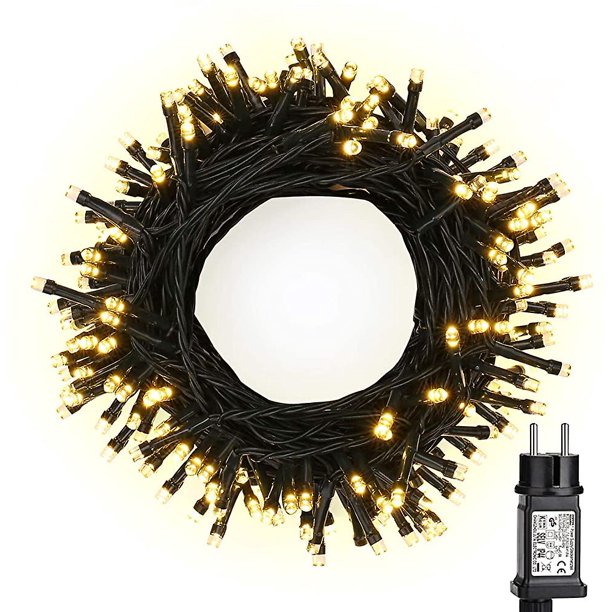 25m 200 luces de cadena led luces de navidad para interiores y exteriores 8 modos luces de cadena led impermeables
