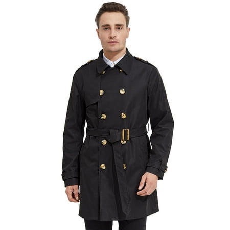 Orolay Men's Double Breasted Trench Coat with Removable Belt - Walmart.ca