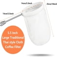 thumbnail image 2 of Dosaele 2 Pieces Traditional Thai Tea Filter Large Reusable Cotton Coffee Strainer Tea Filter with 2 Pieces Replacement Coffee Tea Filter Bags 5.5 Inch, 2 of 7