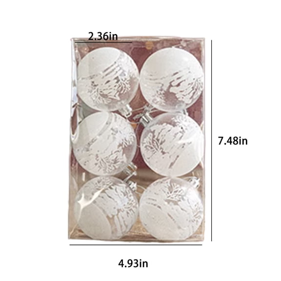 6 Pack Clear Glass Ball Ornaments 2.36 Inch for Crafts DIY, Large 60mm Fillable Ornaments to Paint, Clear Ball Ornaments for Christmas Tree Decoration