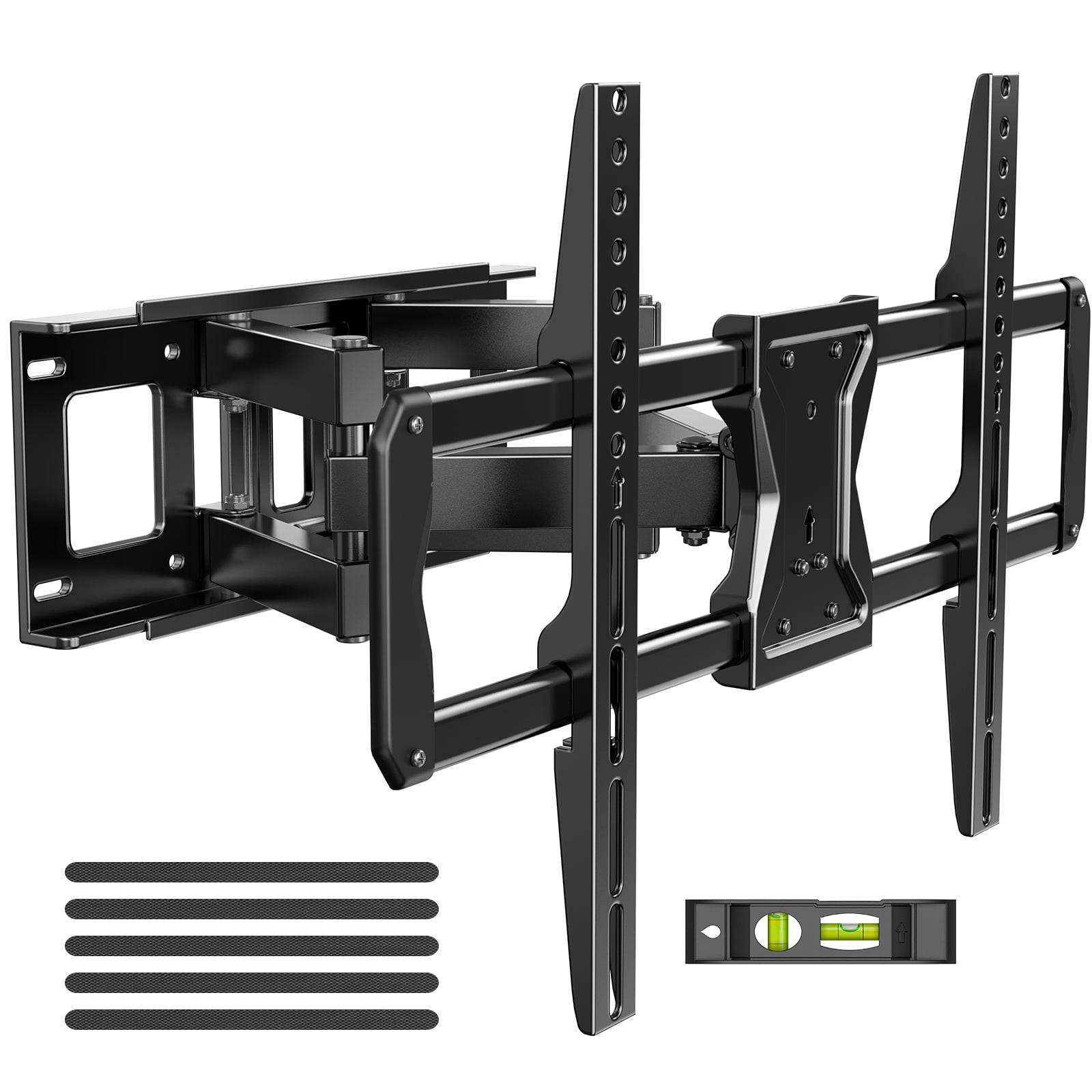 MountFTV Full Motion TV Wall Mount for 37-84 inch Curved TVs with Swivels Tilts Extension, Max 600x400mm, Holds up to 110lbs, Fit 16" Wood Stud