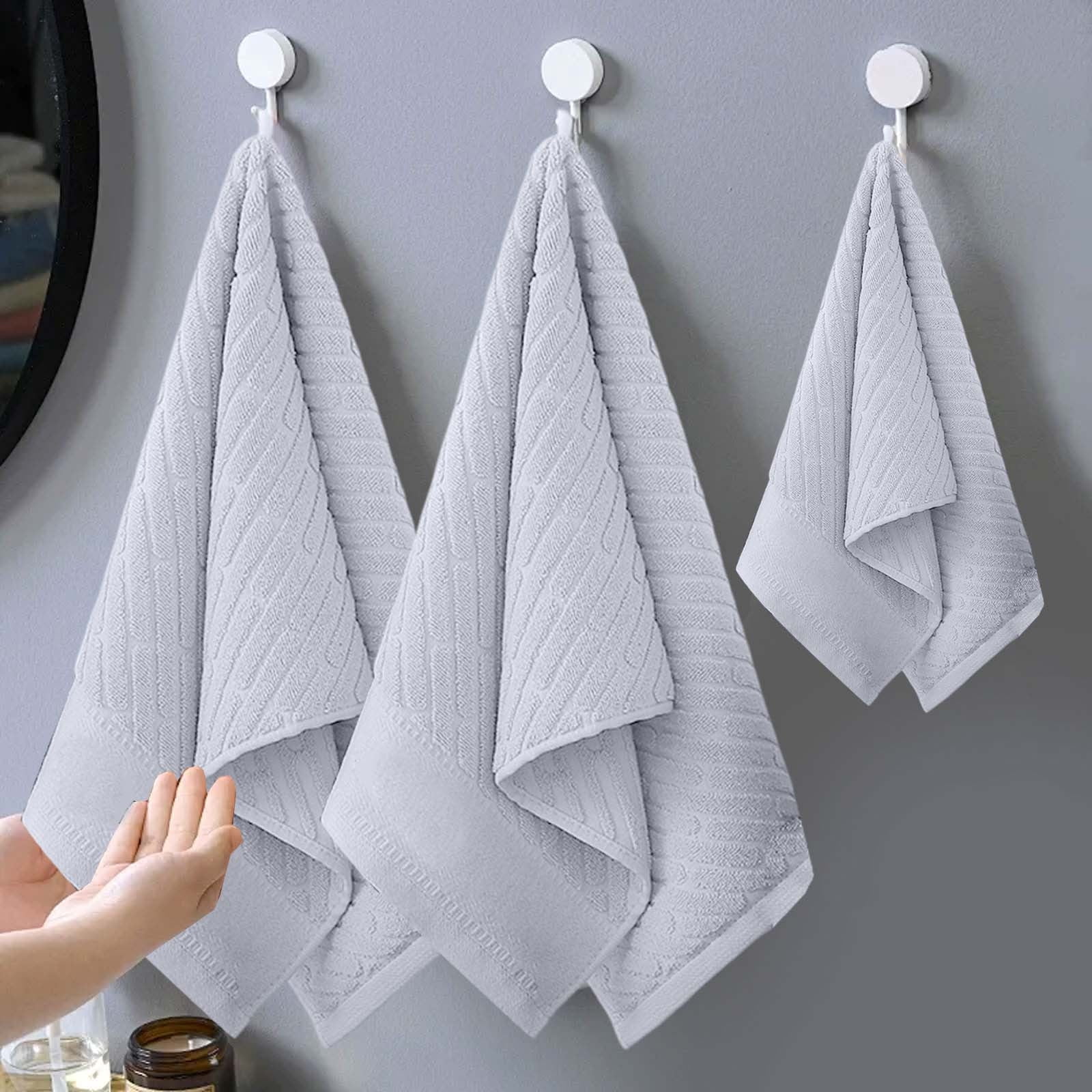 4PCS Bath Towel Sets Cottons 2 Towels 2 Bath Towels Comfortable Absorbent Thickened Soft Gentle for Baby Bath Towel