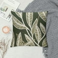 thumbnail image 2 of COMIO Boho Green Leaf Tufted Pillow Covers Modern Minimalist Monstrea Abstract Pillowcase Rustic Plant Embroidery Upholstery Cushion Case for Bed Couch Sofa Indoor, 2 of 5