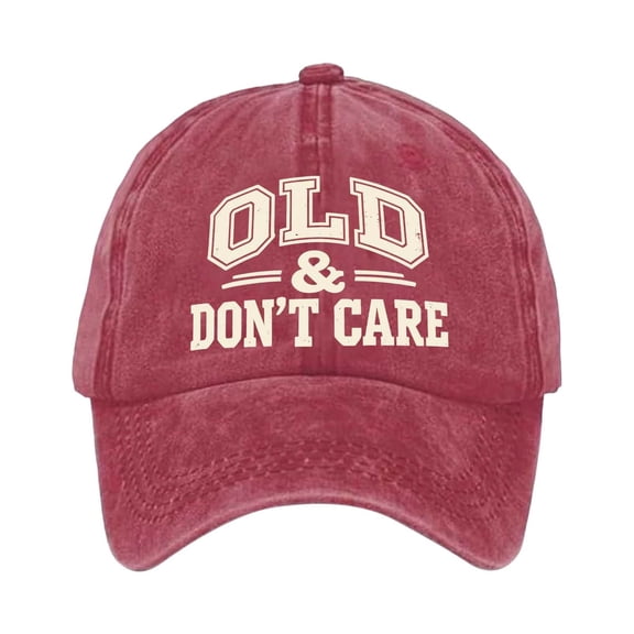 BRICH Vintage Distressed & Donât Care Hat for Men Stylish Washed Distressed Watermelon Red One Size