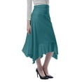 thumbnail image 3 of Moomaya Jupe Midi Mouchoir pour Femmes Taille Haute Décontractée Été, 3 of 6