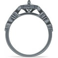 thumbnail image 6 of Art Deco Engagement Ring Cubic Zirconia Black Tone 925 Sterling Silver, Size 7, 6 of 7