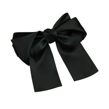 Grofry Women Fashion Korean Hair Clip Satin Ribbon Bowknot Barrette Ponytail Holder