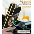 thumbnail image 5 of for Samsung Galaxy S22 Case 360° Rotatable Ring Holder Magnetic Kickstand, Plating Rose Gold Edge Protective for Galaxy S22 Case, Black, 5 of 14