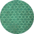 thumbnail image 1 of Ahgly Company Machine Washable Indoor Round Abstract Turquoise Blue Contemporary Area Rugs, 3' Round, 1 of 4