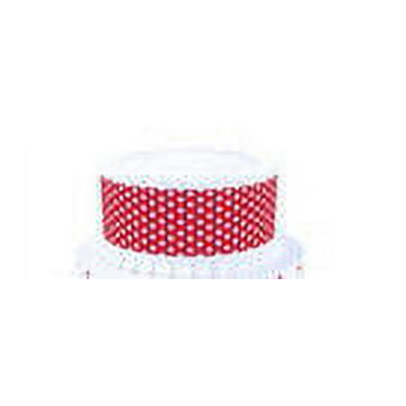 Red with White Polka Dots Edible Photo Image Cake Border Decoration