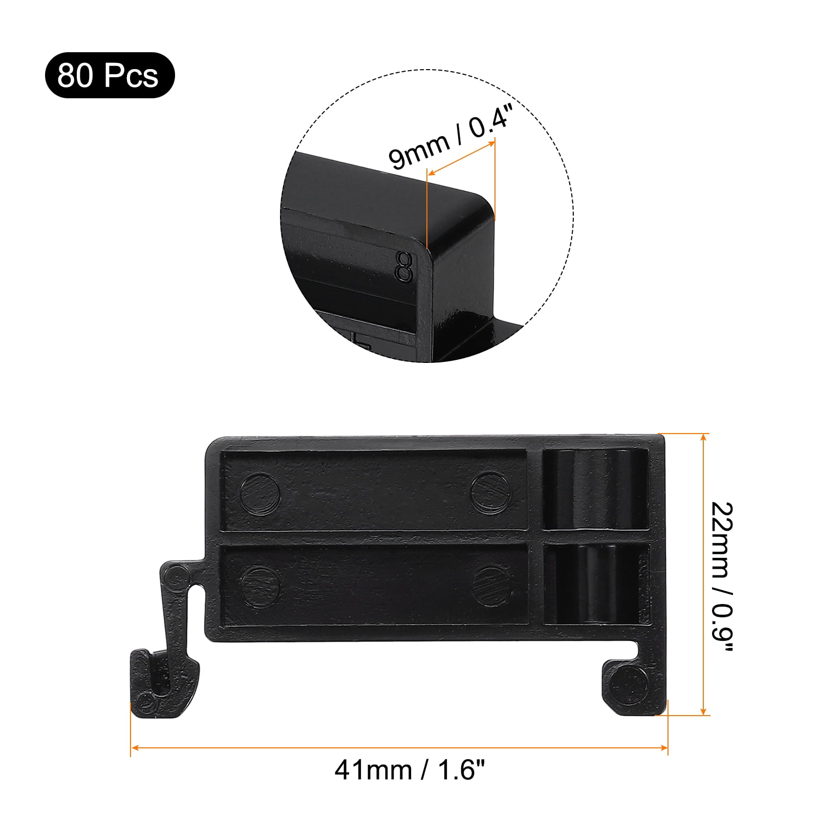 Uxcell Terminal Blocks 80 Pack TBR-F Rail Mount Fuse Holder Screw Terminal Block Wire End Bracket Stopper Din Rail Screw for DIY Electronic Circuits Machine Appliances, Black