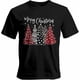 thumbnail image 1 of Camisetas gráficas informales de manga corta con árbol de Navidad rojo sobre fondo negro para hombre, 1 of 8