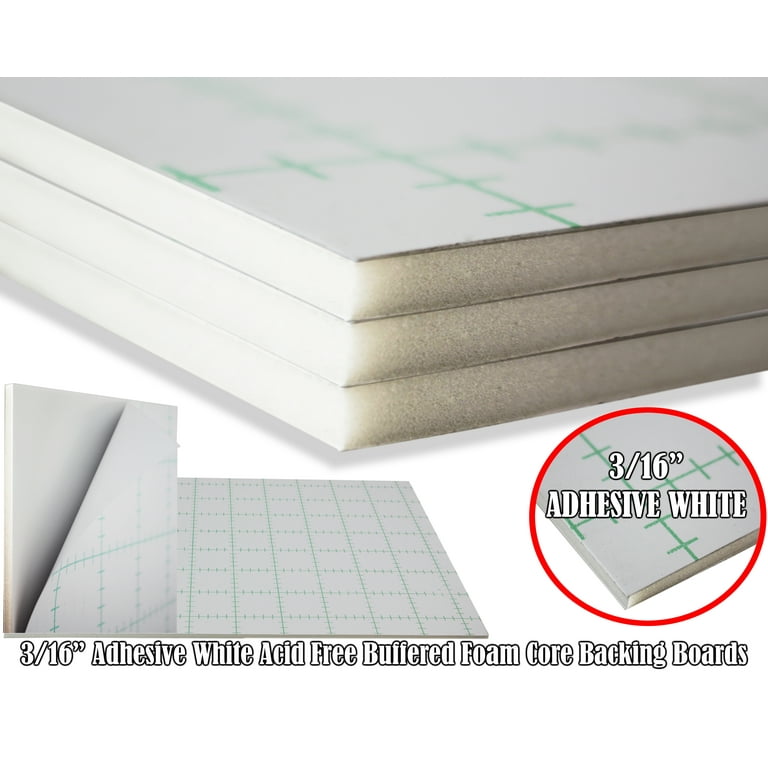 Foam Core Backing Board 3/16 White 1 Side Self Adhesive 16x20- 10