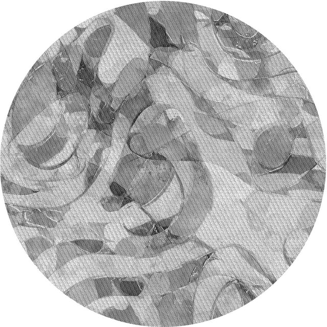 Ahgly Company Machine Washable Indoor Square Transitional Platinum Silver Gray Area Rugs, 3' Square