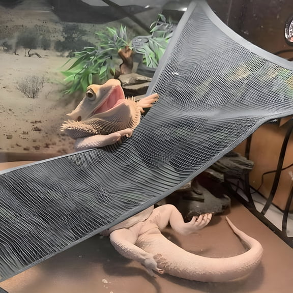 BESTSKY Bearded Dragon Hammock Reptile Hammock Accessories with 4 Suction Cups Geckos Toy Snake Hanging Net Lounger Sleeping Bed Climbing Reptiles Tank Decor Black