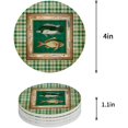 thumbnail image 1 of XDDJA Fish and Vintage Green Lattice Set of 4 Round Coaster for Drinks, Absorbent Ceramic Stone Coasters Cup Mat with Cork Base for Home Kitchen Room Coffee Table Bar Decor, 1 of 5