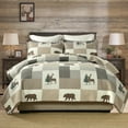 thumbnail image 3 of PANGUSHAN 100% Cotton King Quilt Set, Farmhouse Plaid King Size Quilt Bedding Set Bedspreads, Reversible Quilted Lightweight Comforter, Brown/Gray/Beige Bed Spread for King Bed, 3 Pieces, 3 of 11