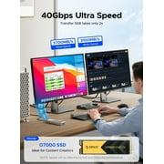 ORICO 40Gbps M.2 SSD Enclosure Max 8TB with Cooling Fan USB4 PCIe4.0 NVME Enclosure Aluminum Compatible Thunderbolt 3/4 for MAC(No Drive)
