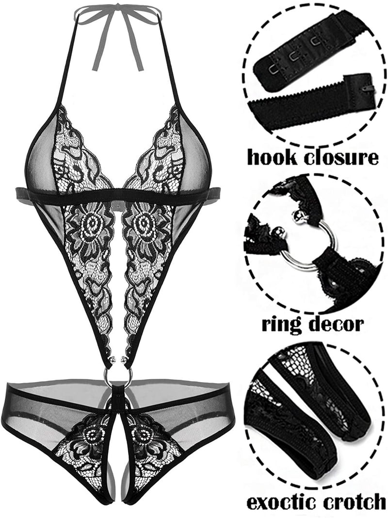 Avidlove Women's Lace Teddy Lingerie, Deep V One Piece Babydoll