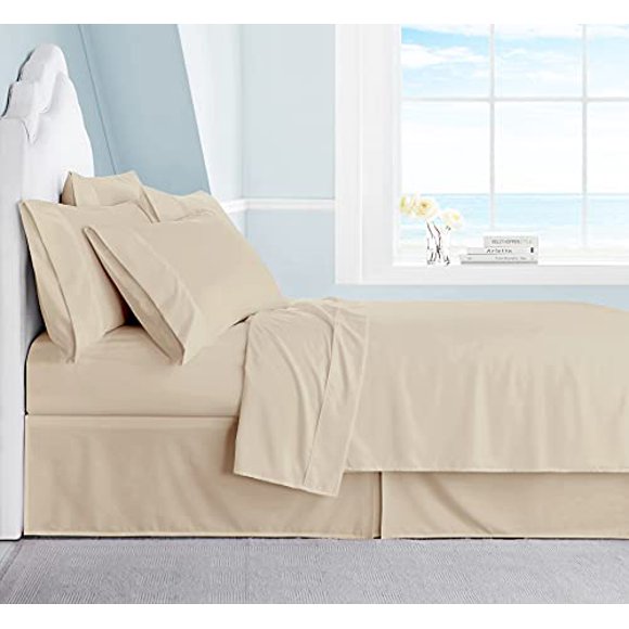 Swift Home Luxury Bedding Collection, Ultra-Soft Brushed Microfiber 4-Piece Bed Sheet Sets, Extremely Durable - Easy Fit - Wrinkle Resistant - (Includes 2 Bonus Pillowcases), Twin, Cream