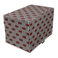 thumbnail image 1 of Abstract Woman Dog Crate Cover, Vertically Aligned Stripe with Lips Feminine Fashion Design, Easy to Use Pet Kennel Cover Small Dogs Puppies Kittens, 7 Sizes, Charcoal Grey Ruby White, by Ambesonne, 1 of 6