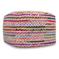 thumbnail image 4 of Simpli Home Simpli Home Margo 20 inch Wide Boho Pouf in Multicolor Natural Jute/Cotton Chindi, Assembled, 4 of 6