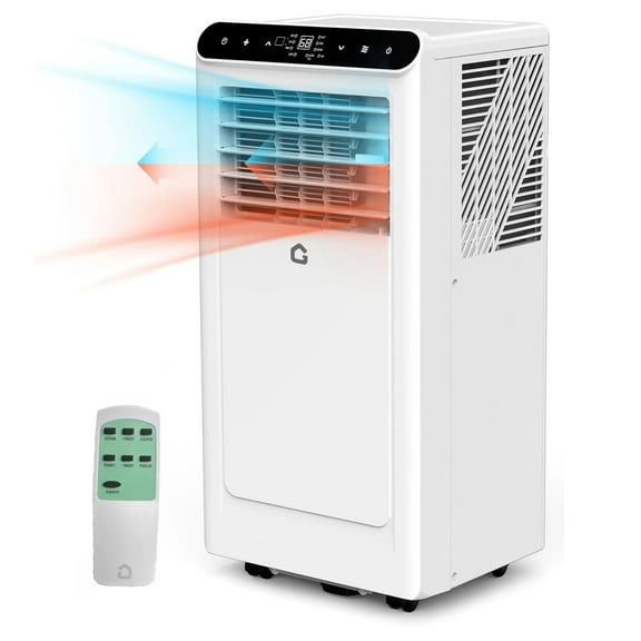 Lumiparty 10000 BTU Portable Air Conditioner with Heater, Indoor Floor AC Unit for Bedroom, for Room up to 450 Sq.ft, White