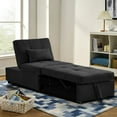 thumbnail image 2 of Aukfa 3-in-1 Futon Sofa Bed Chair,Adjustable Reading Lounge Chair with Pillows, Black, 2 of 9