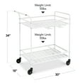 thumbnail image 3 of Best Choice Products 2-Tier Rolling Bar Cart Indoor/Outdoor w/ Storage Shelves, Wine Rack, Lockable Wheels - White, 3 of 9