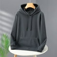 thumbnail image 3 of Men's Plush Lining Hoodie Casual Pullover Hooded Sweatshirt, 3 of 11