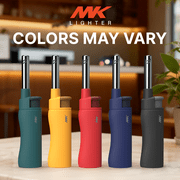 MK Mini Utility Lighter Refillable Butane, Wind-Resistant, Assorted Colors, 2 Pack