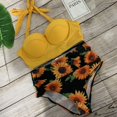 thumbnail image 4 of Women Flower Bikini Set  High Waist Push Up Swimwear Padded Bathing Suit, 4 of 5