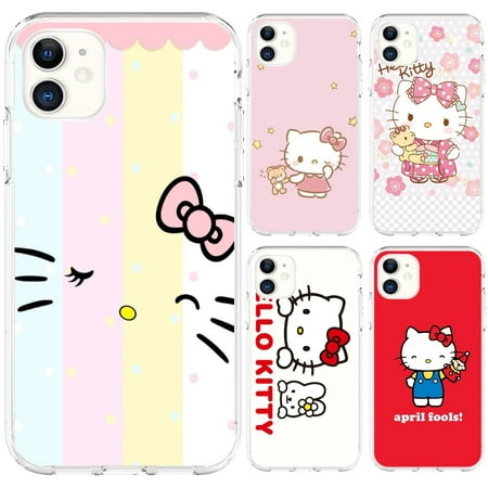 Lollanda Case for iPhone 11 Pro Max Cases 13 12 Case XR 7 8 Case Hello Kitty Cartoon Kawaii Soft Phone Case