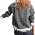 thumbnail image 5 of Long Sleeve Womens Fall Sweaters Tops Lapel V Neck Knit Sweater Color Block Casual Soft Pullover Jumper, 5 of 6