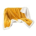 thumbnail image 6 of Double-Layer Sherpa Flannel Blanket - Solid Stripe Quilted AC Nap Throw, Thicken & Machine Washable - 50x60/60x80/80x90, 6 of 8