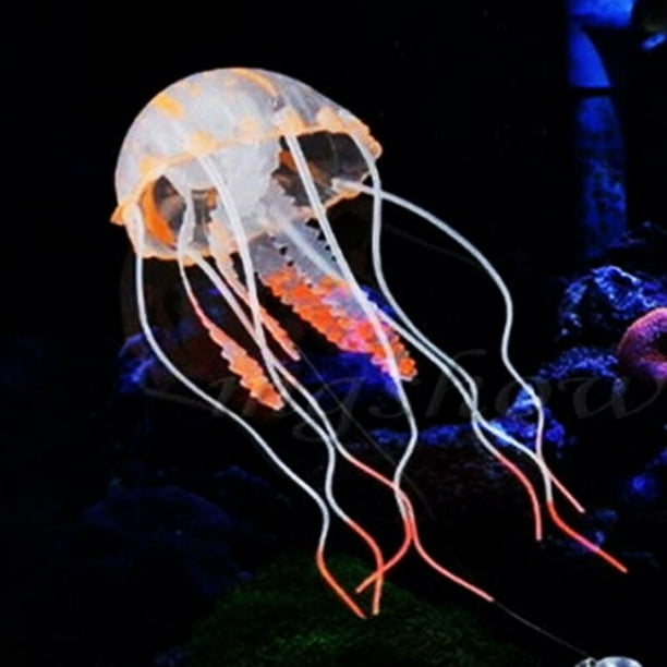 Agiferg Aquarium Fluorescent Brillant Beauté Artificielle Fausse Méduse Ornement Aquarium