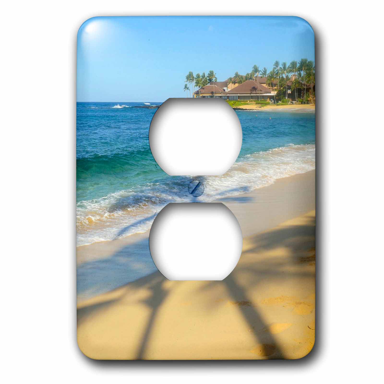 3dRose lsp_186703_2 Beach At Kauai in Hawaii Light Switch Cover 